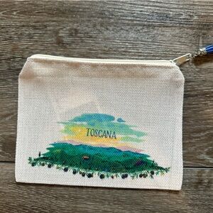 Canvas Pouch with Green and Blue Design/ a souvenir from Vatican City new